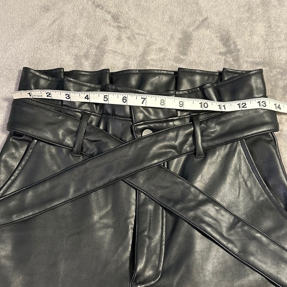 Abercrombie & Fitch Womens Black Small Paperbag 90's Straight Faux Leather Pants - Picture 10 of 11